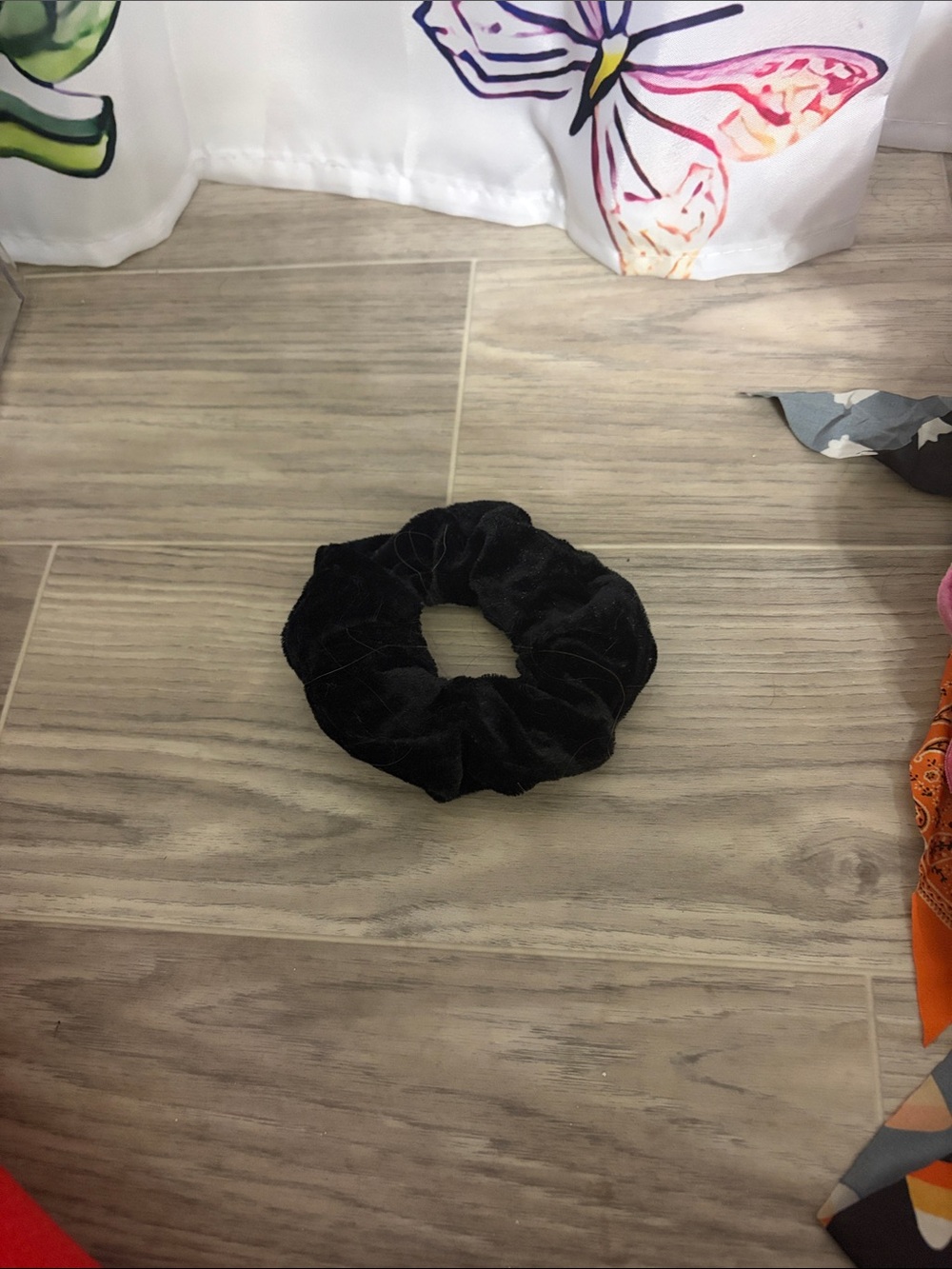 Black Velvet Hair Scrunchie - Women Accessories